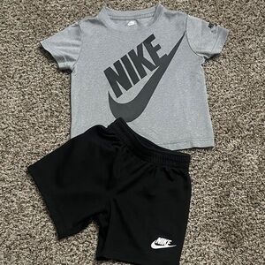 Nike Gray Tee and Black Shorts Set